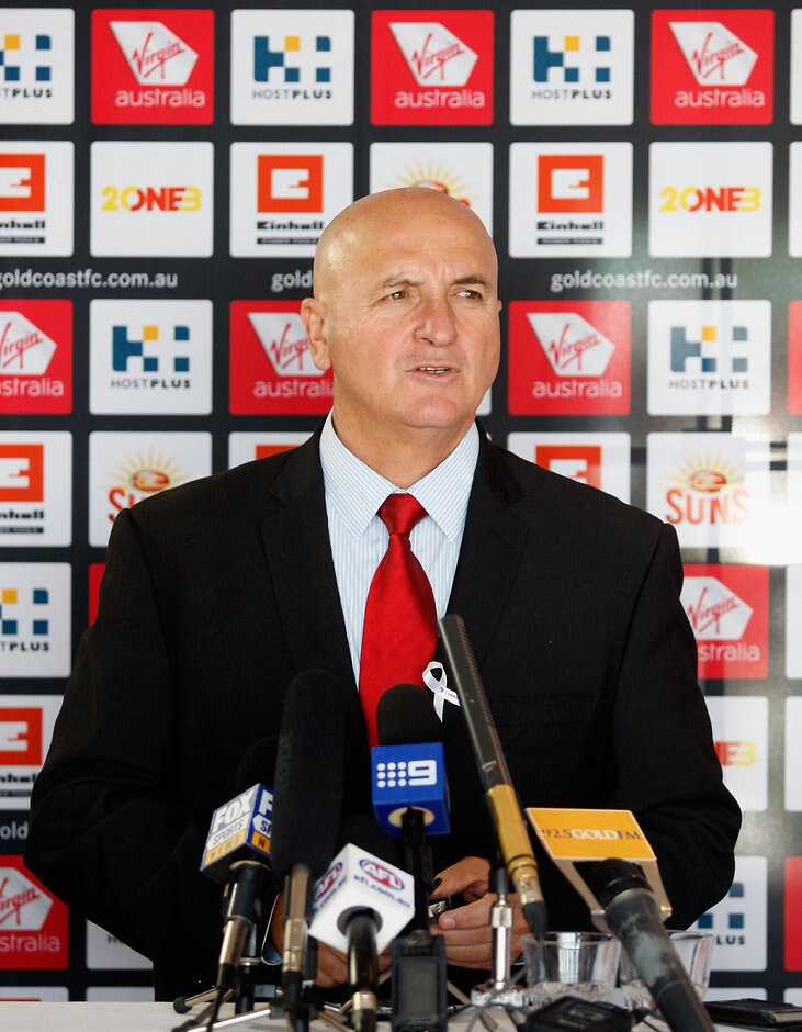AFL 2012 Media - Gold Coast Suns Media Conference Suns chairman John Witheriff is understood to have raised the issue of players' actions affecting sponsors - ${keywords}